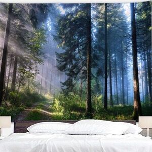 Peaceful California Forest Nature Dorm/Wall Decor/Art/Tapestry 78x60 New